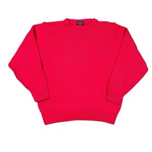 Vintage J Crew Sweater Mens Med Red Knit Crewneck Heavy Cotton Oarsman Y2K